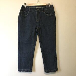 Jones New York Sport Dark Navy Blue Stretch Cotton Denim Capri